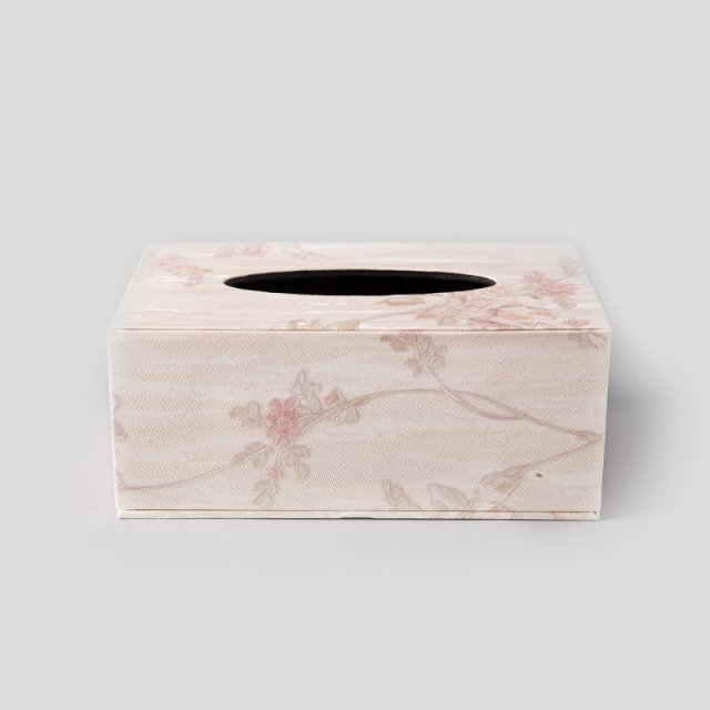 简约布艺花纹纸巾盒